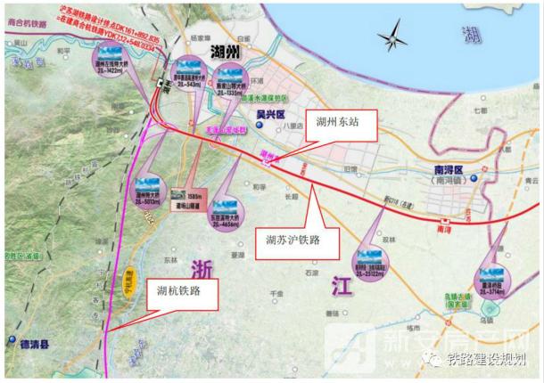 沪苏湖高铁线路平面示意图