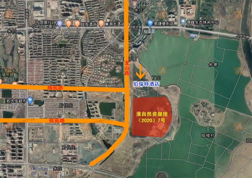 淮北南部次中心成交6宗零售商业及商服用地,位于濉芜产业园附近.