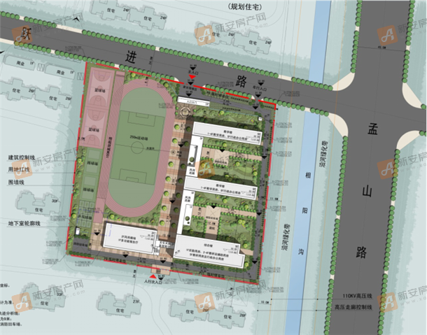 第二实验小学恒大校区位置示意图