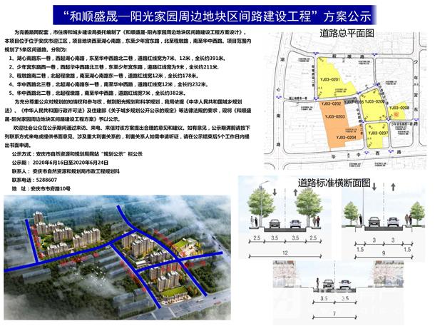 安庆5个项目地块周边支路,区间路规划公示 共计9条