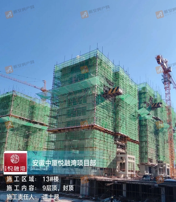 乐富强悦融湾9月工程进度:2#楼建至7层8#楼建至9层