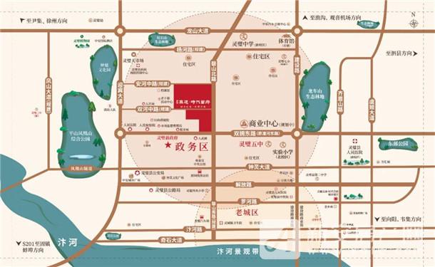 时代首府高瞻城市之未来规划择址灵璧政务新区腹地周边灵璧县政府