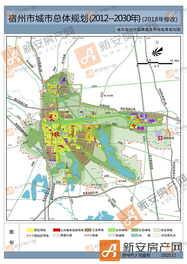 根据《宿州市城市总体规划(2012-2030年)(2018年修改)》,该区域规划为