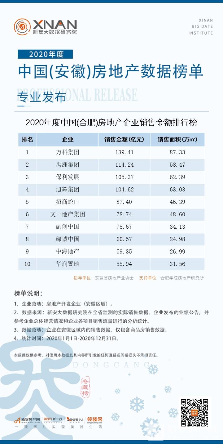 17、（合肥）房地产企业销售排行榜