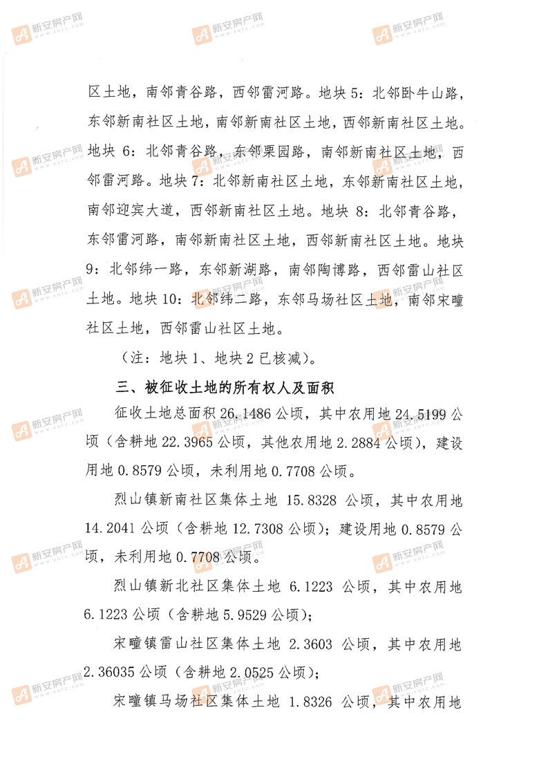 烈山区人民政府征地补偿安置方案公告  （烈征补（2021） 4号）
